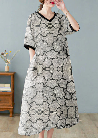 Women's Short-Sleeved V-Neck Dress