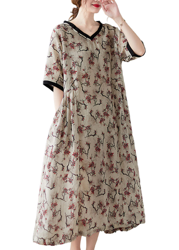 Women's Short-Sleeved V-Neck Dress