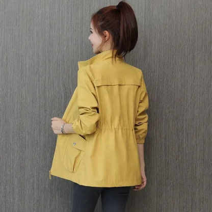 Women's Short Summer Jacket With Practical Side Pockets Lightweight Breathable Stylish