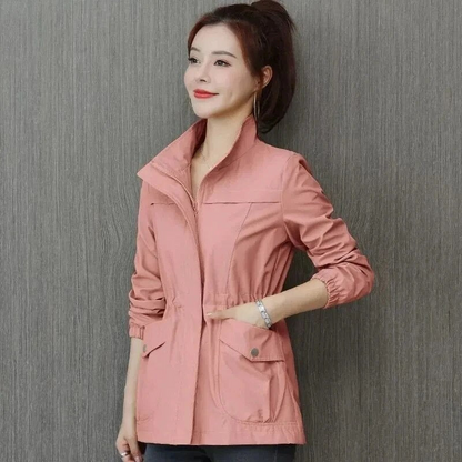 Women's Short Summer Jacket With Practical Side Pockets Lightweight Breathable Stylish