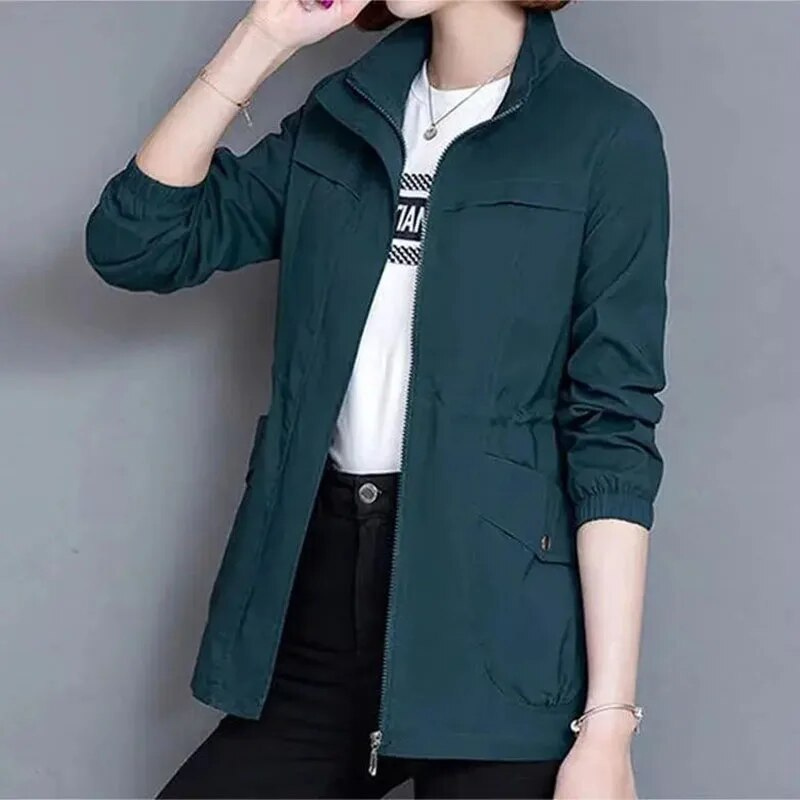 Women's Short Summer Jacket With Practical Side Pockets Lightweight Breathable Stylish