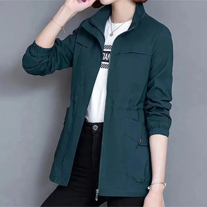 Women's Short Summer Jacket With Practical Side Pockets Lightweight Breathable Stylish