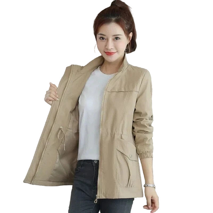 Women's Short Summer Jacket With Practical Side Pockets Lightweight Breathable Stylish