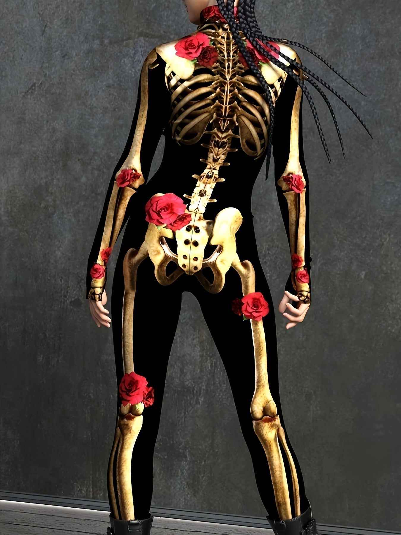 Women's Skeleton Print Jumpsuit for Halloween