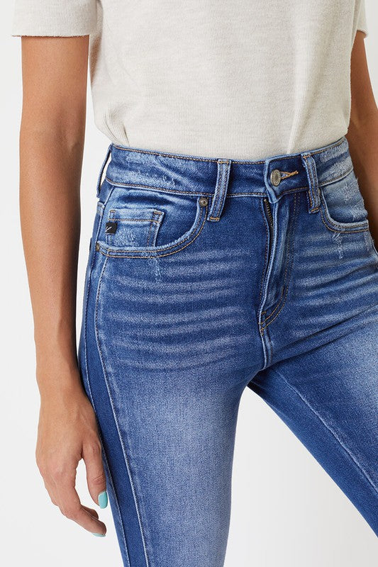 Women's Skinny Jeans High Waist with Hem Detail