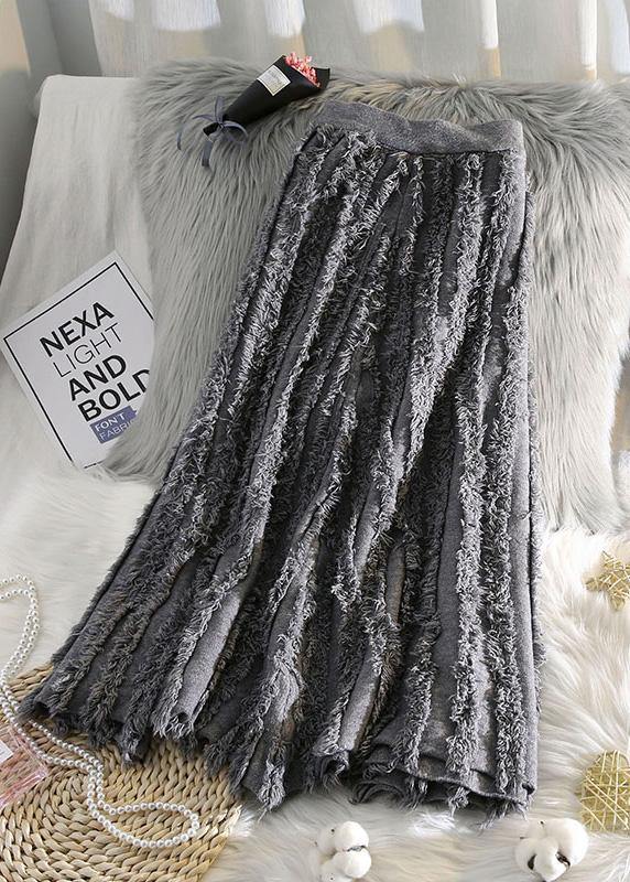 Women's Skirt with Fringes and Elastic Waist