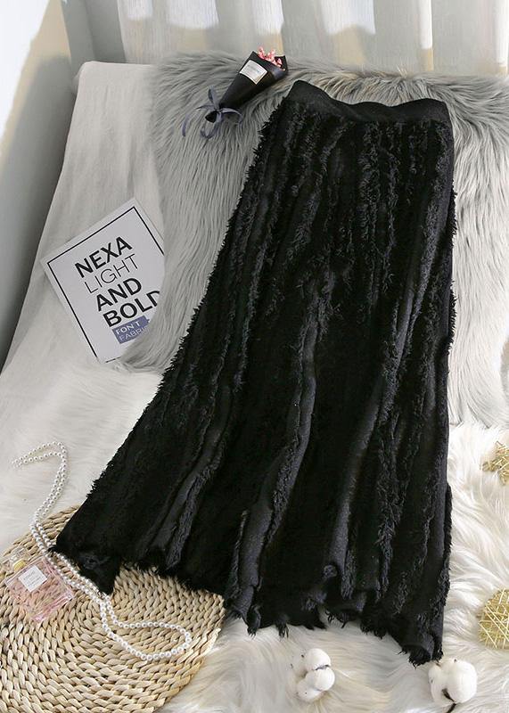 Women's Skirt with Fringes and Elastic Waist