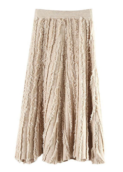 Women's Skirt with Fringes and Elastic Waist
