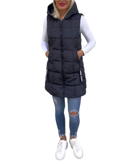 Women's Sleeveless Puffer Jacket with hood