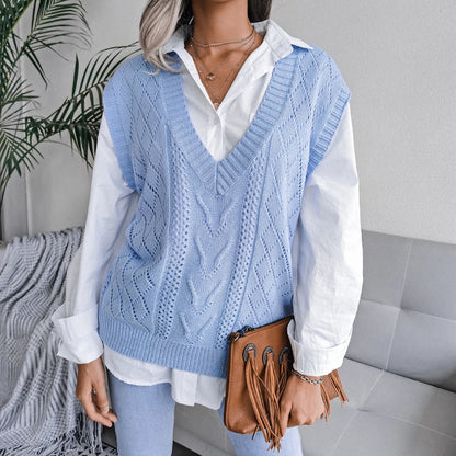 Women's Sleeveless Sweater Knitted Elegant