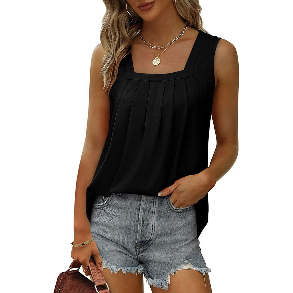 Women's Sleeveless Top With Square Neckline