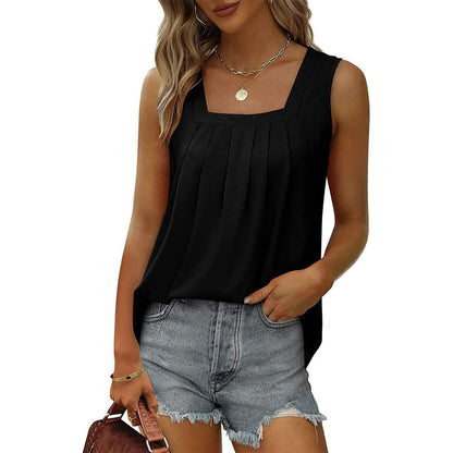 Women's Sleeveless Top With Square Neckline