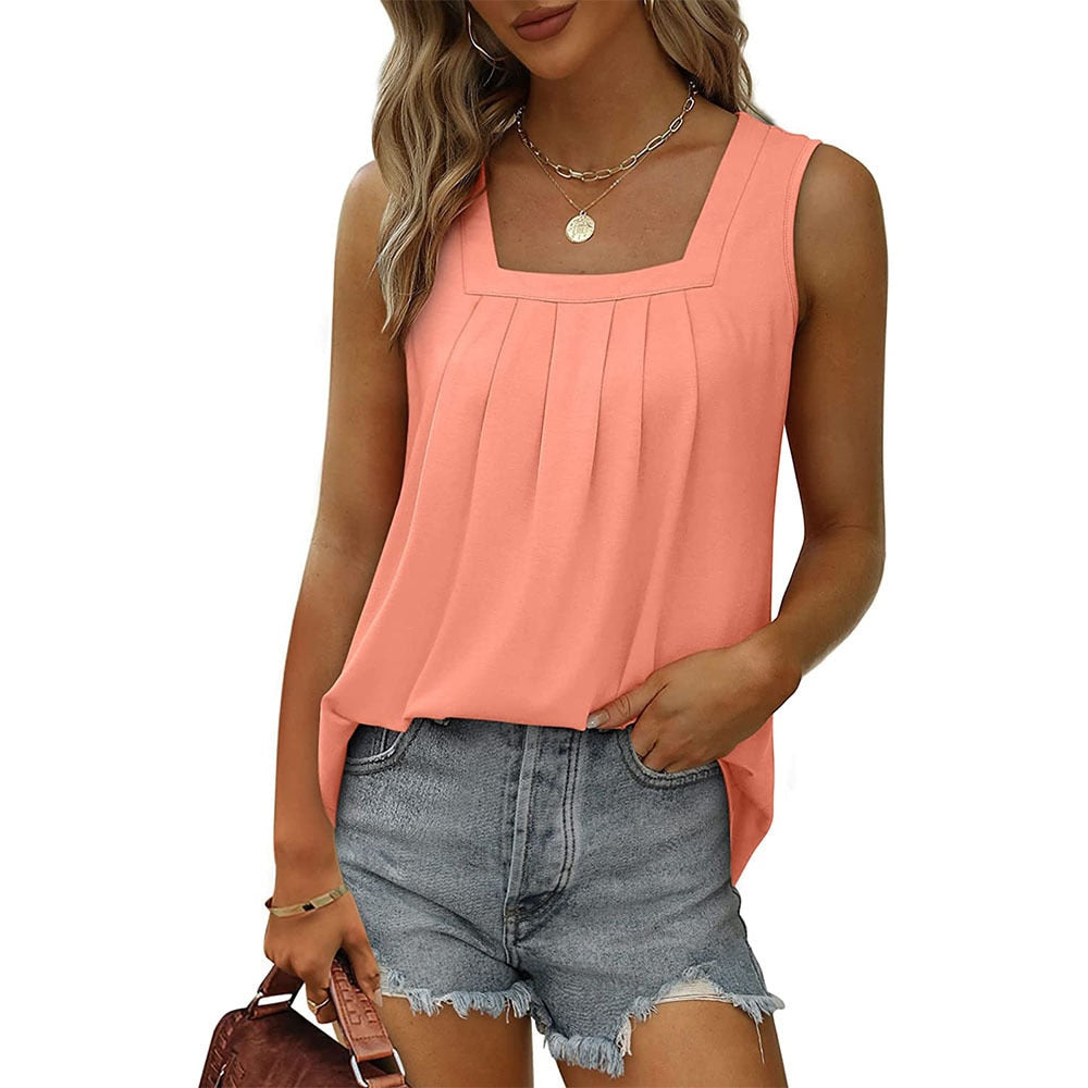 Women's Sleeveless Top With Square Neckline
