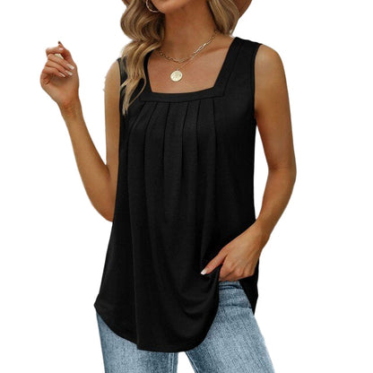 Women's Sleeveless Top With Square Neckline