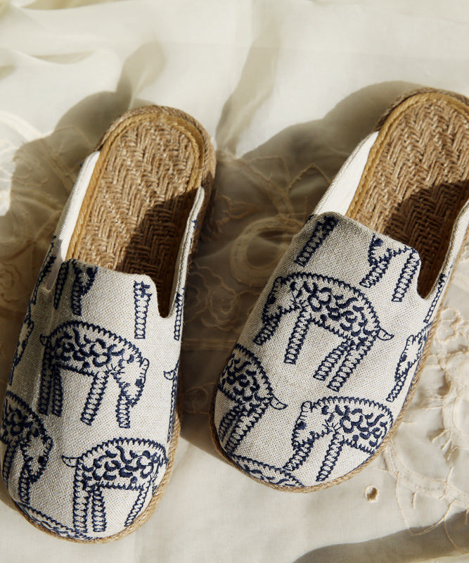 Women's Slide Sandals Embroidered