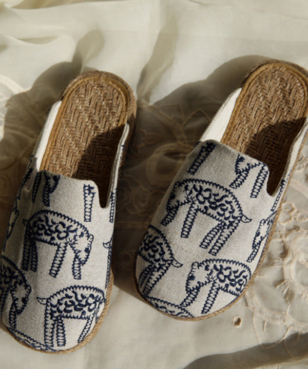 Women's Slide Sandals Embroidered