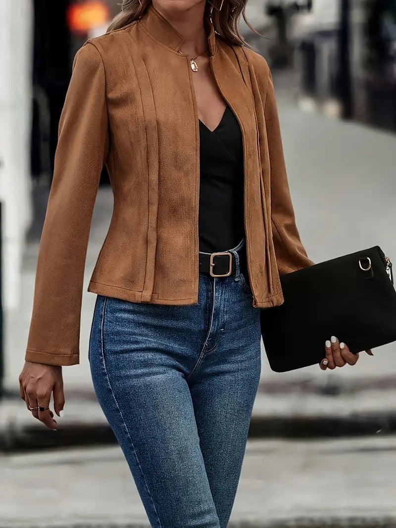Women's Slim-Fit jacket with stand-up collar