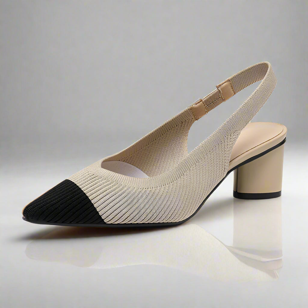 Women's Slingback Heels Pointed Nose With Block Heel
