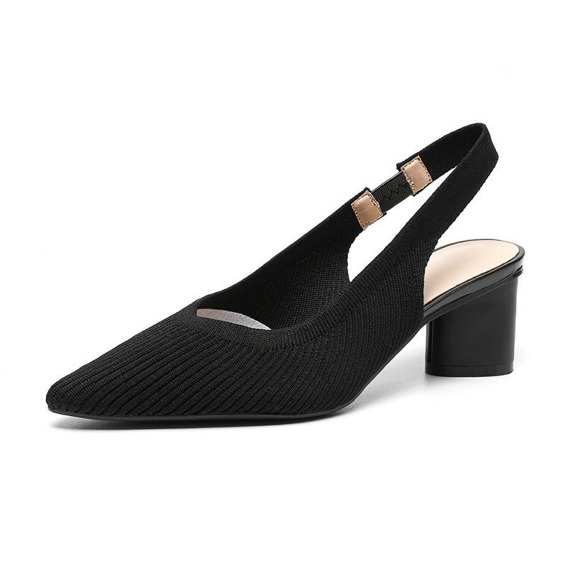 Women's Slingback Heels Pointed Nose With Block Heel