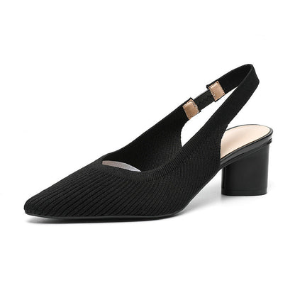 Women's Slingback Heels Pointed Nose With Block Heel