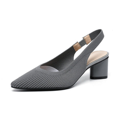 Women's Slingback Heels Pointed Nose With Block Heel