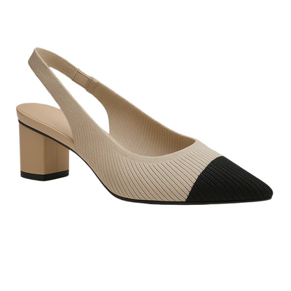 Women's Slingback Heels Pointed Nose With Block Heel