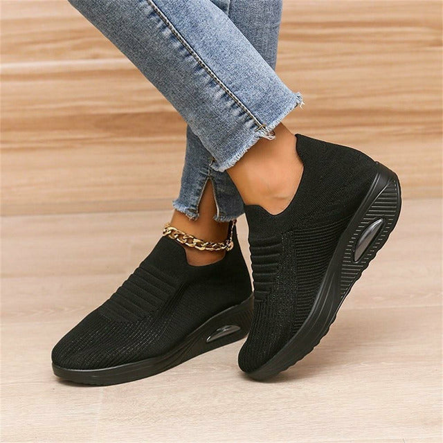 Women's Slip-on Sneakers Mesh and Air Heel