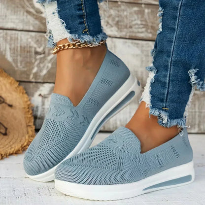 Women's Sneakers Breathable Knitted Mesh Casual Shoes