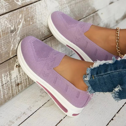 Women's Sneakers Breathable Knitted Mesh Casual Shoes