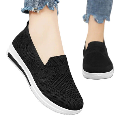 Women's Sneakers Breathable Knitted Mesh Casual Shoes