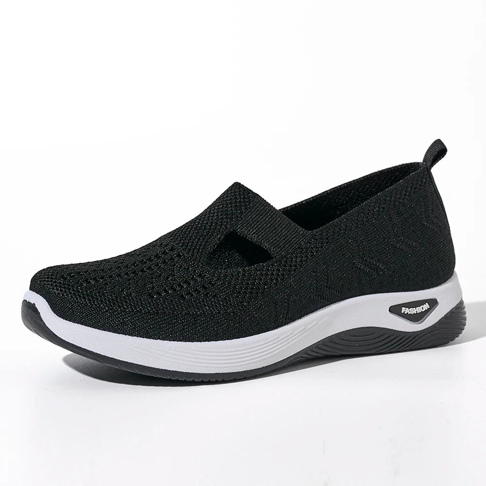 Women's Sneakers Breathable Mesh Casual Shoes Slip-resistant Flat Woven Shoes