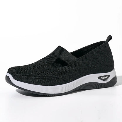 Women's Sneakers Breathable Mesh Casual Shoes Slip-resistant Flat Woven Shoes