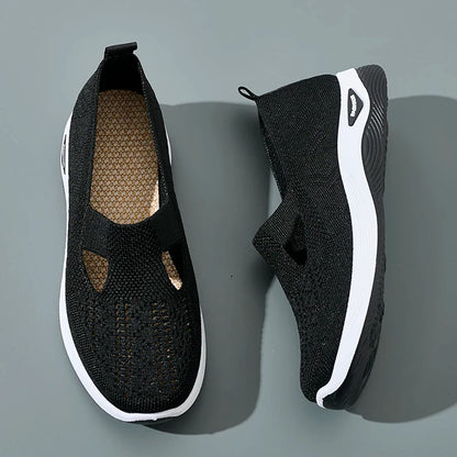 Women's Sneakers Breathable Mesh Casual Shoes Slip-resistant Flat Woven Shoes