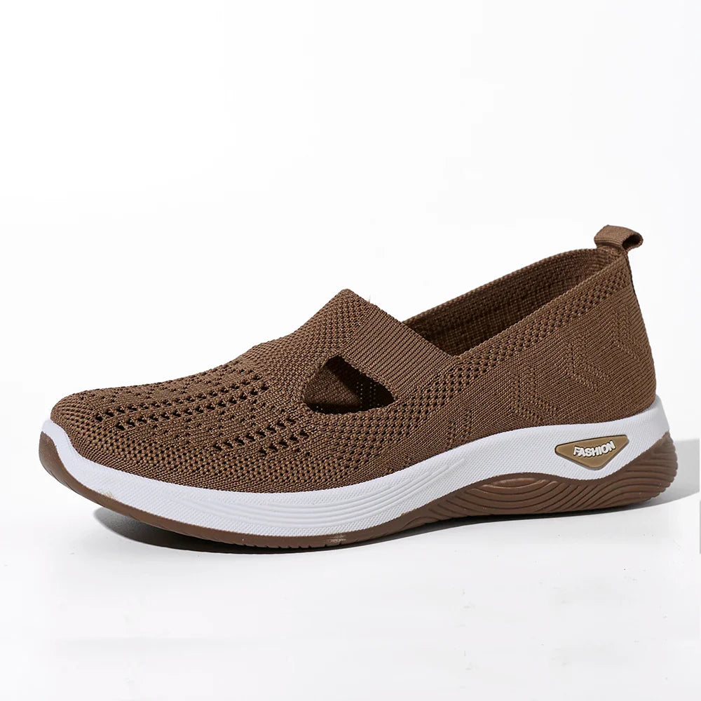 Women's Sneakers Breathable Mesh Casual Shoes Slip-resistant Flat Woven Shoes