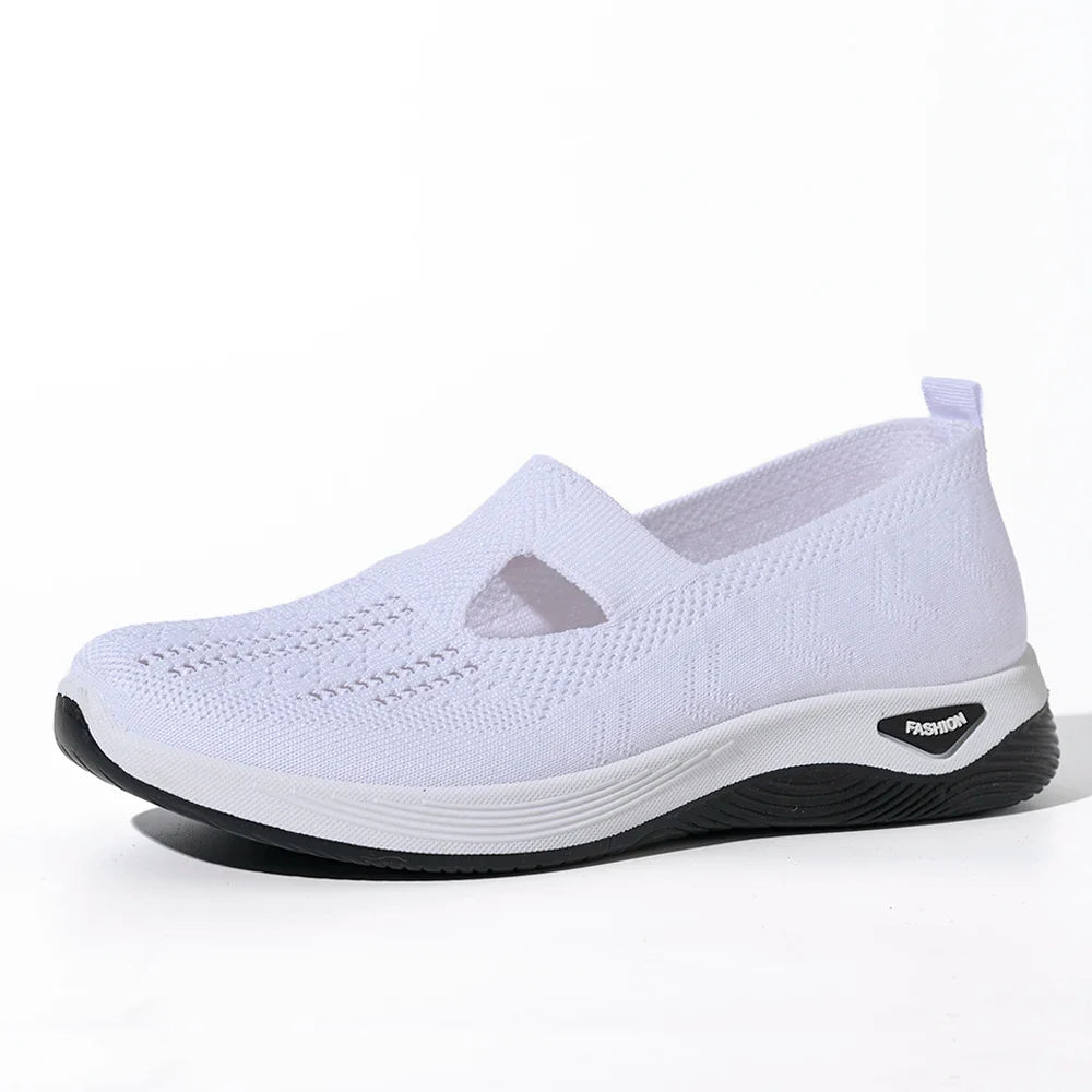 Women's Sneakers Breathable Mesh Casual Shoes Slip-resistant Flat Woven Shoes