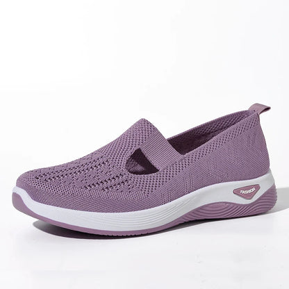 Women's Sneakers Breathable Mesh Casual Shoes Slip-resistant Flat Woven Shoes