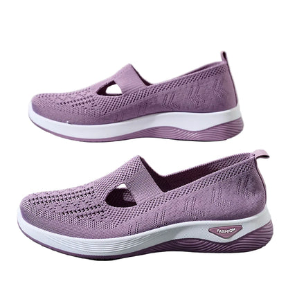 Women's Sneakers Breathable Mesh Casual Shoes Slip-resistant Flat Woven Shoes