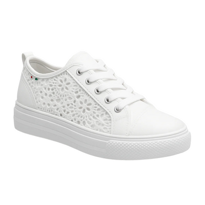 Women's Sneakers Crocheted with Lacing and Reinforced Heel