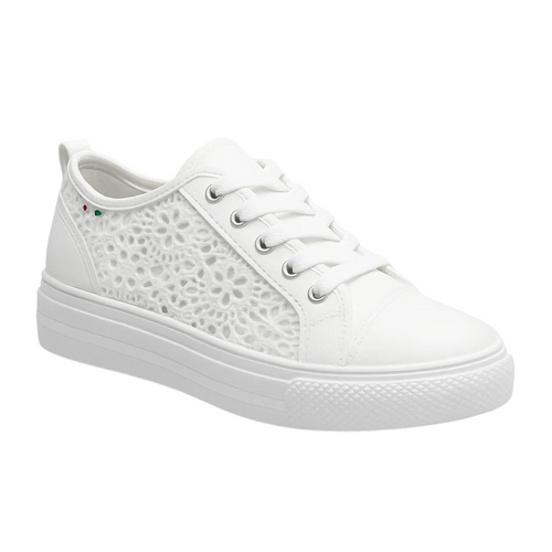 Women's Sneakers Crocheted with Lacing and Reinforced Heel