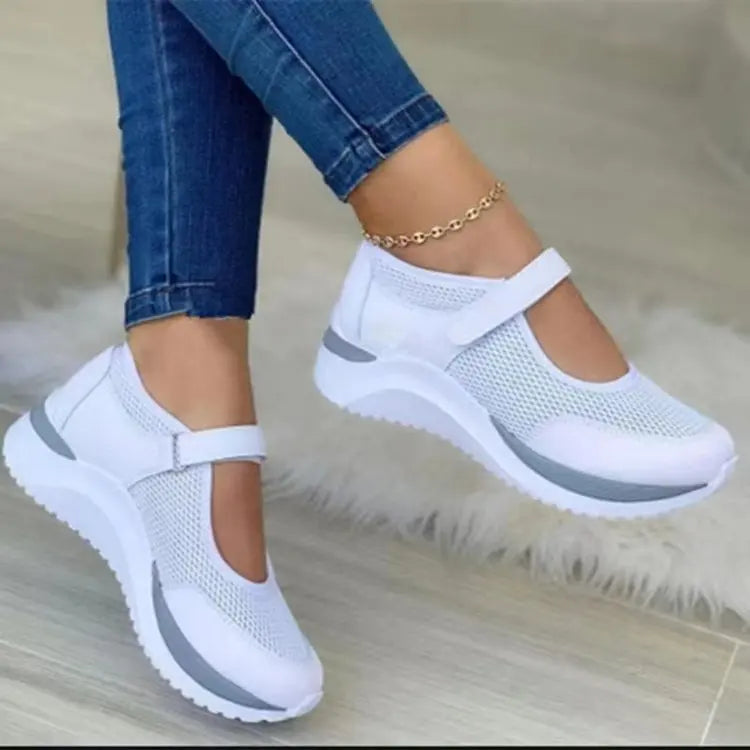 Women's Sneakers Knitted With Thick Sole Casual Shoes