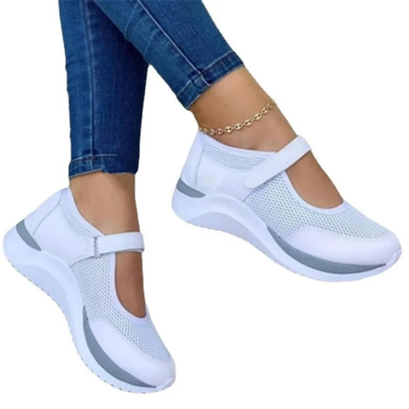 Women's Sneakers Knitted With Thick Sole Casual Shoes