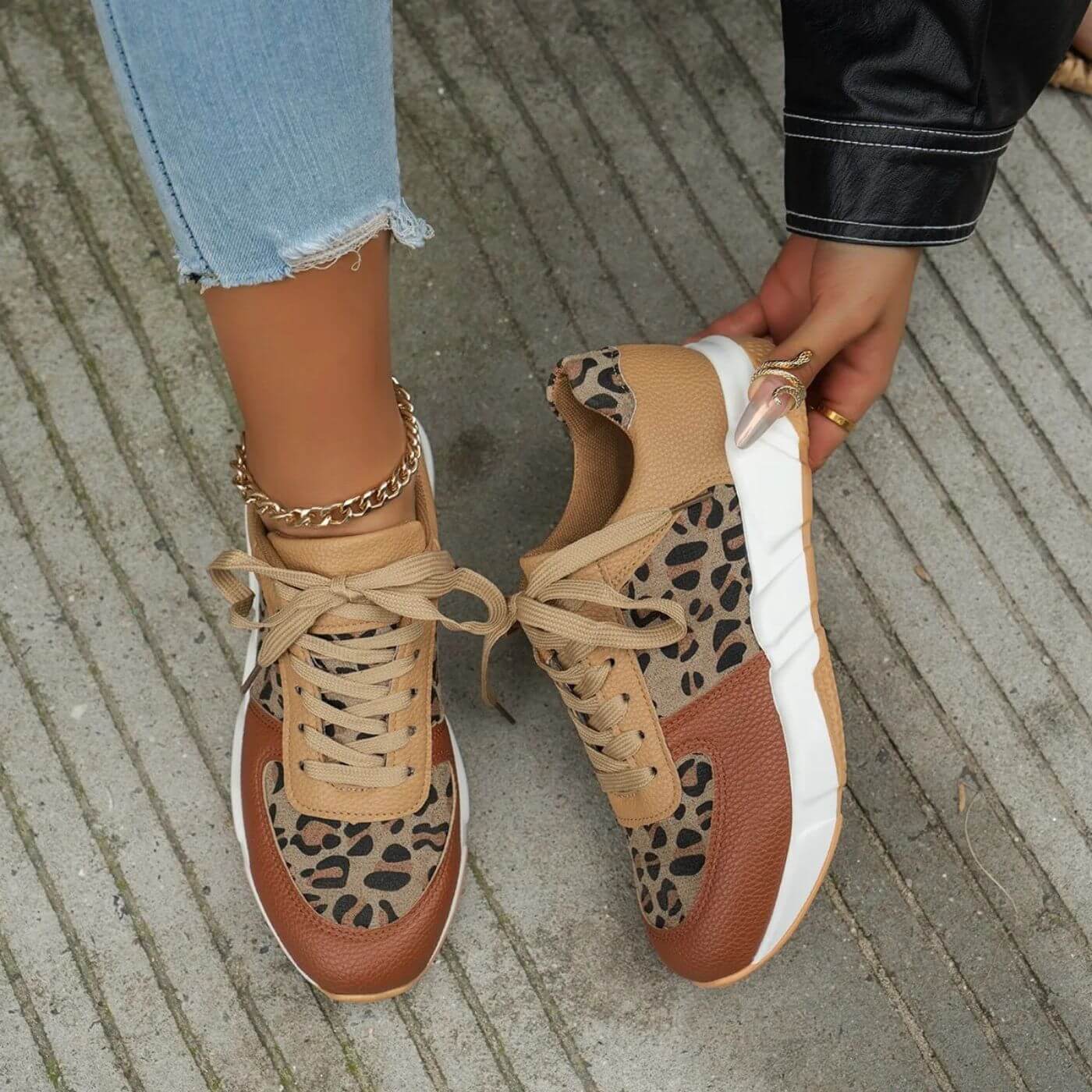 Women's Sneakers Leopard Print Comfortable Fit