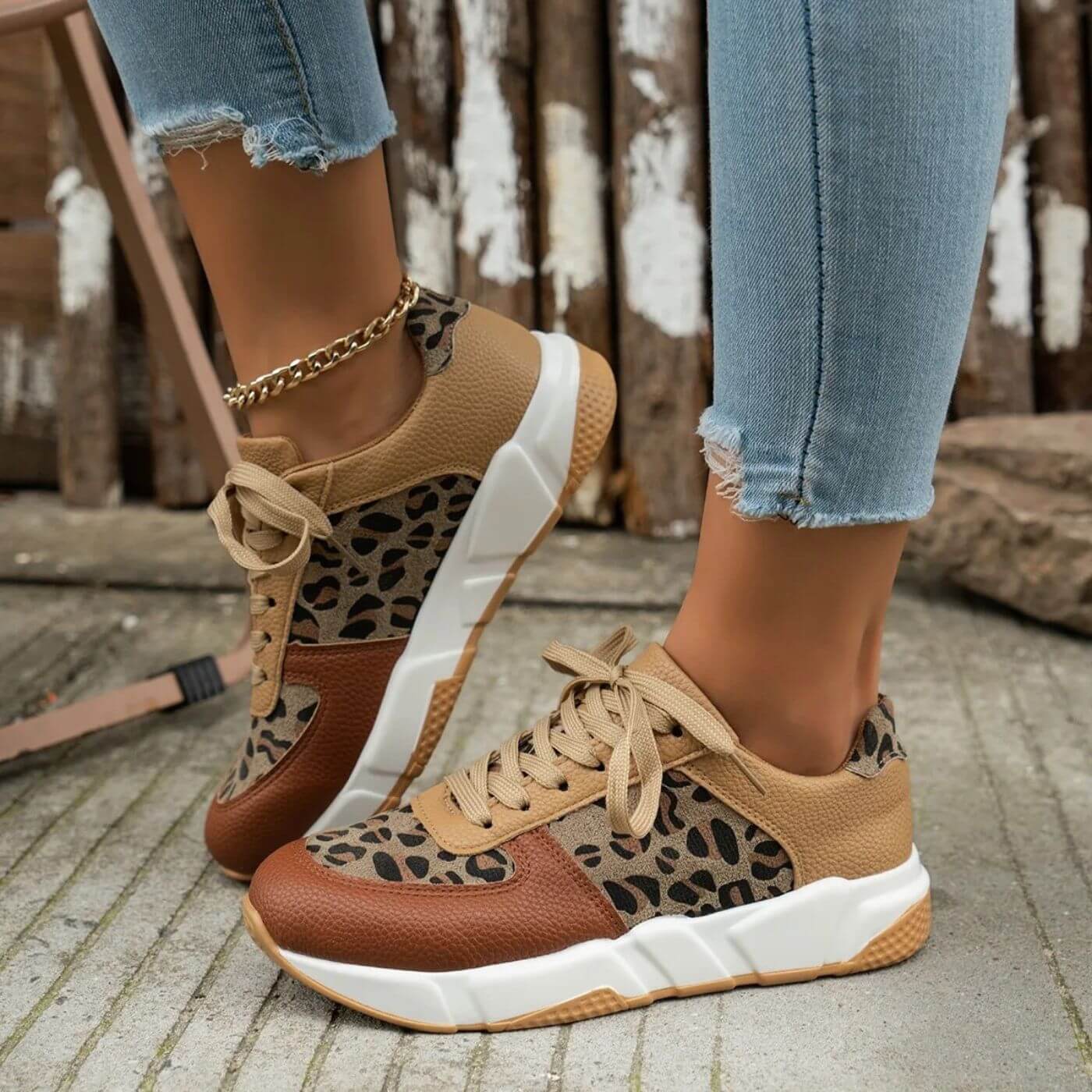 Women's Sneakers Leopard Print Comfortable Fit