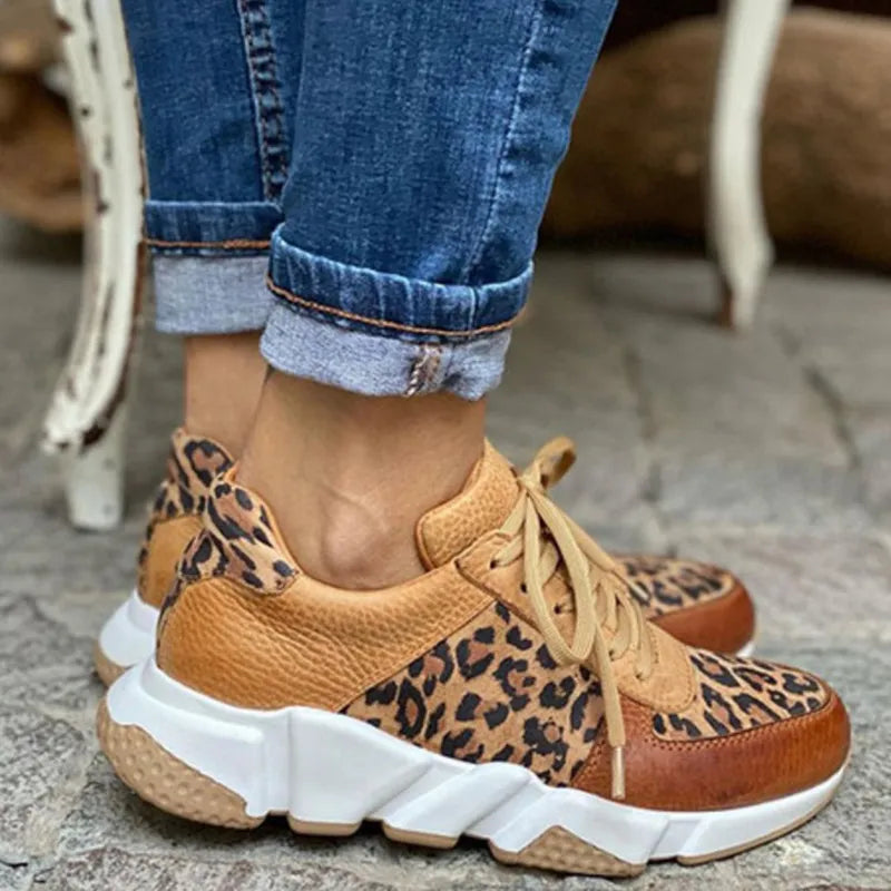 Women's Sneakers Leopard Print Trendy and Comfortable