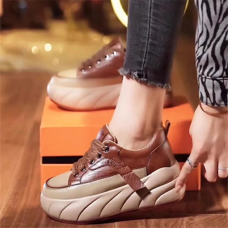 Women's Soft Sneakers with Thick Sole
