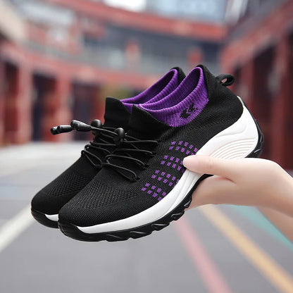 Women's Sports Shoes Breathable Mesh Thick Sole