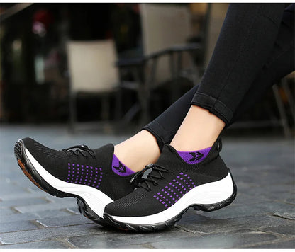Women's Sports Shoes Breathable Mesh Thick Sole