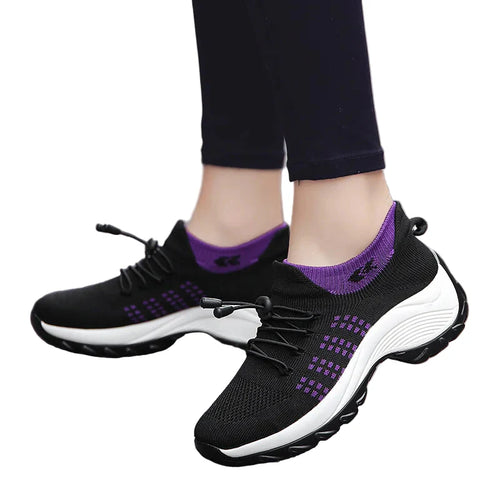 Women's Sports Shoes Breathable Mesh Thick Sole