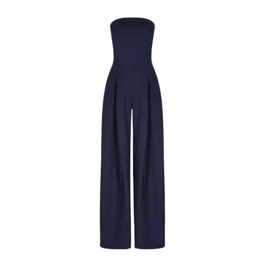 Women's Strapless Jumpsuit With Wide Legs