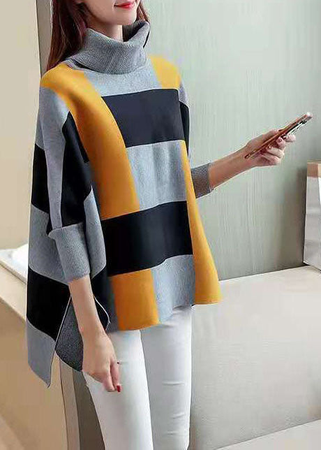 Women's Striped Blouse With Bat Sleeves
